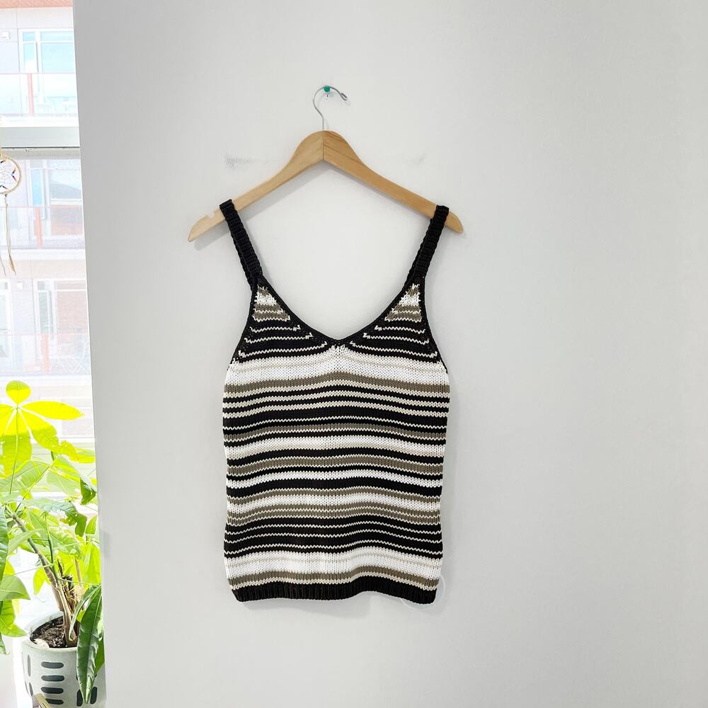 Gap Brown Stripe Knit Tank Size Large